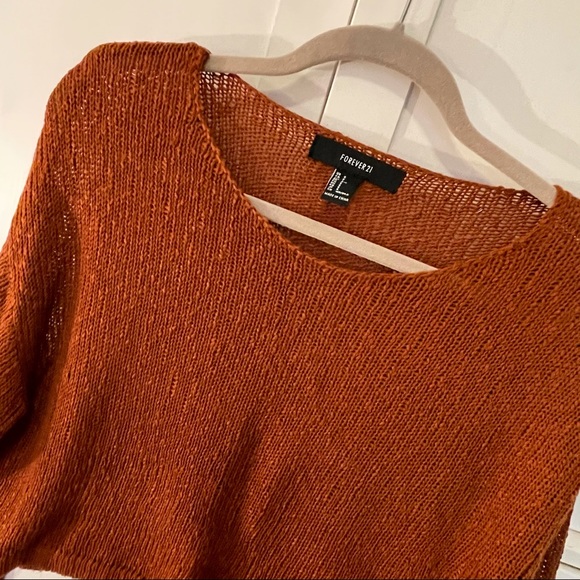 Rust colored thin / sheer loose fitting sweater - Picture 3 of 7